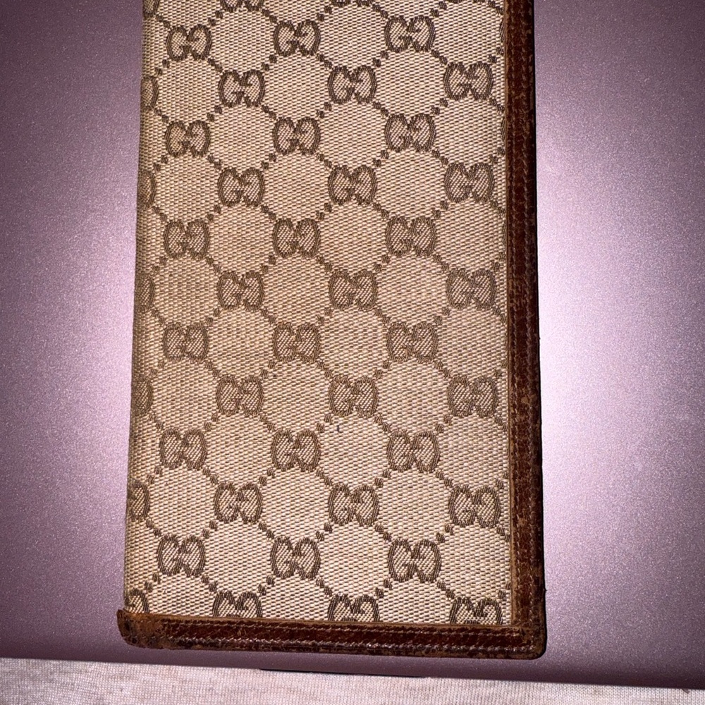 Gucci Tan and Brown Monogram Wallet